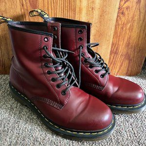 Cherry Red 1460 SMOOTH LEATHER LACE UP BOOTS Doc Martens Sz 10 (MENS)